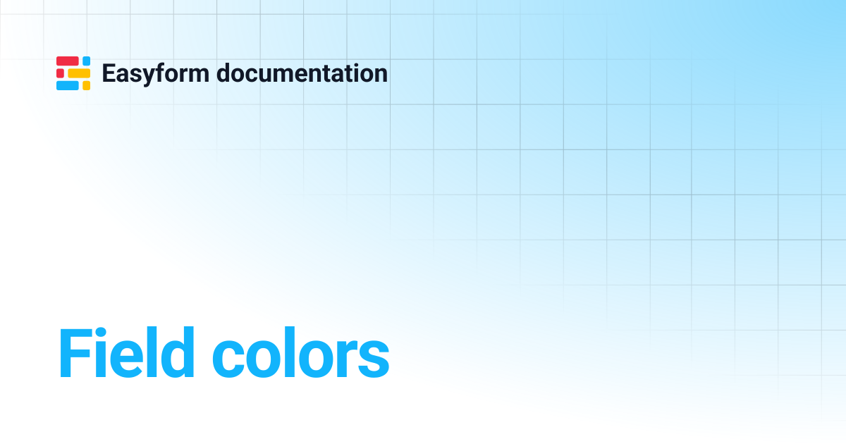 Field colors | Easyform documentation